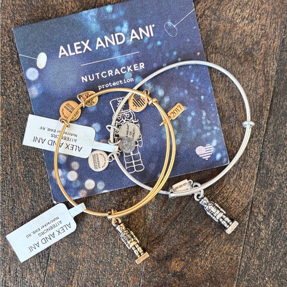 Alex and Ani Nutcracker Charm Bracelets in Gold and Silver - Picture 2 of 4